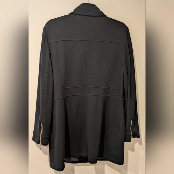 INC Black Utility Jacket with Gold Zippers ~ Sz XL - Picture 2 of 4